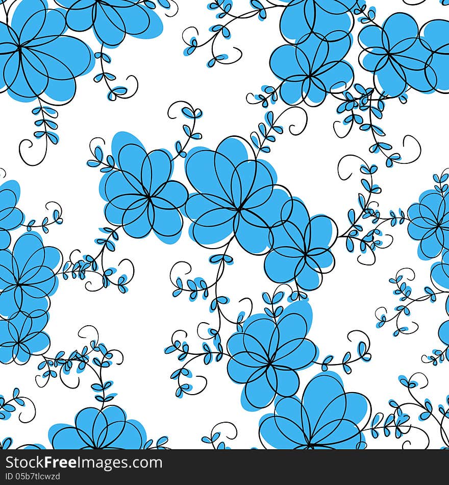 Vector seamless background with flowers. Vector seamless background with flowers