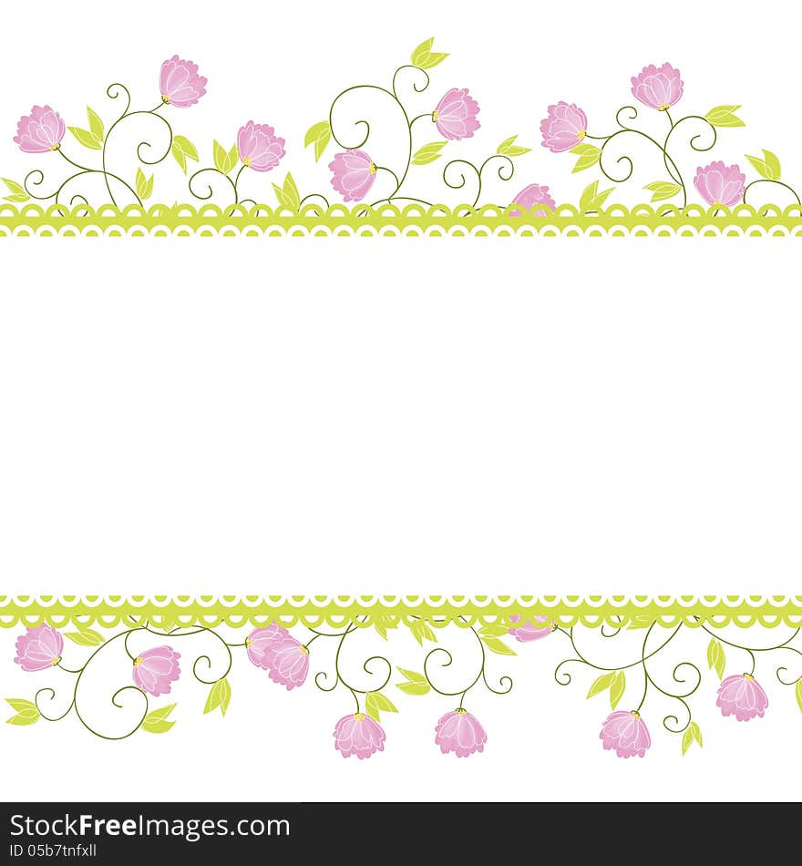 Vector summer background with flowers. Vector summer background with flowers