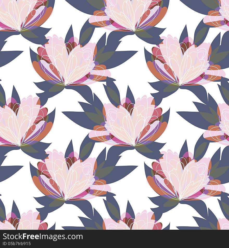 Vector seamless background with flowers. Vector seamless background with flowers