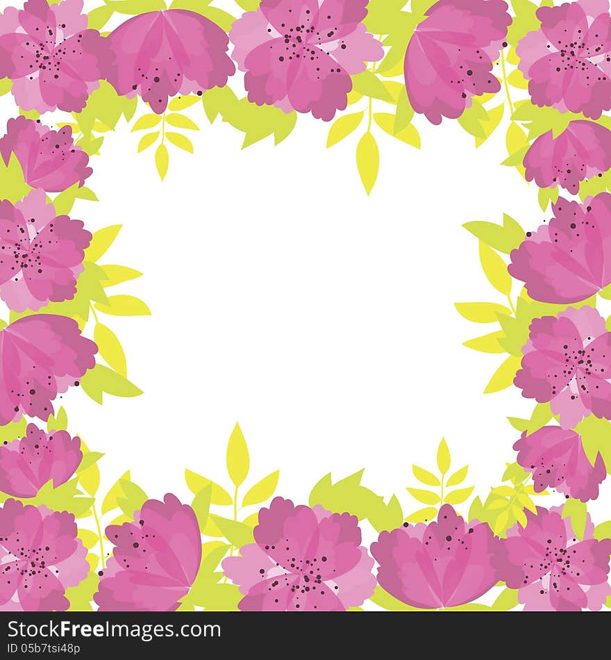 Vector summer background with flowers. Vector summer background with flowers