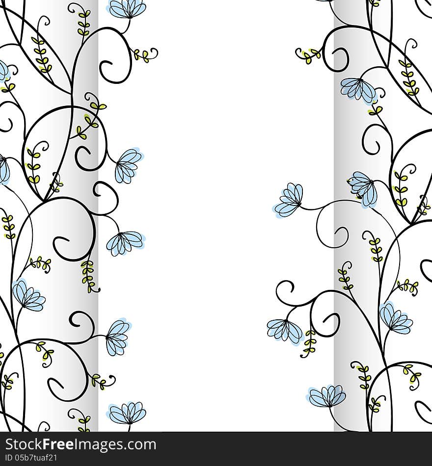 Vector summer background with flowers. Vector summer background with flowers