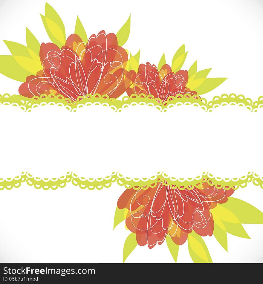 Vector summer background with flowers. Vector summer background with flowers