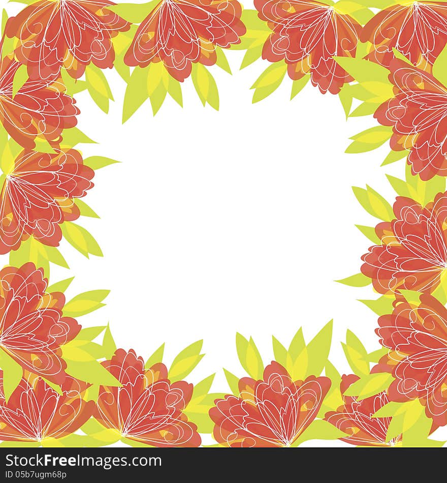 Vector summer background with flowers. Vector summer background with flowers