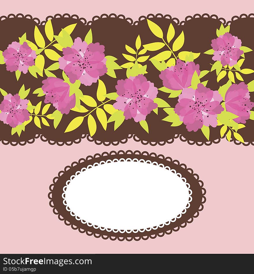 Vector summer background with flowers. Vector summer background with flowers