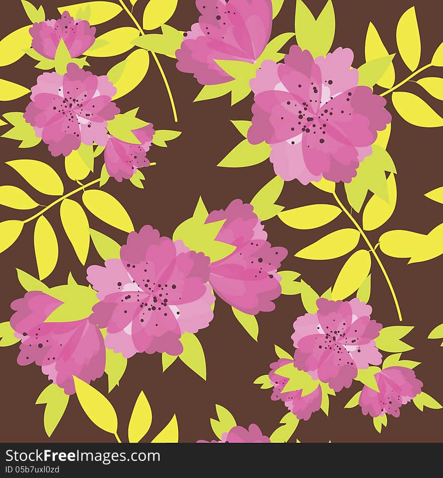 Vector seamless background with flowers. Vector seamless background with flowers