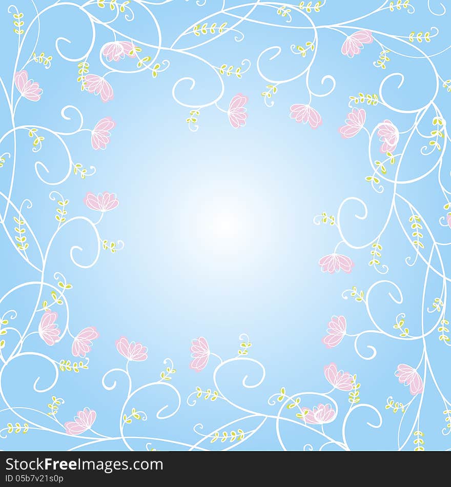 Vector summer background with flowers. Vector summer background with flowers