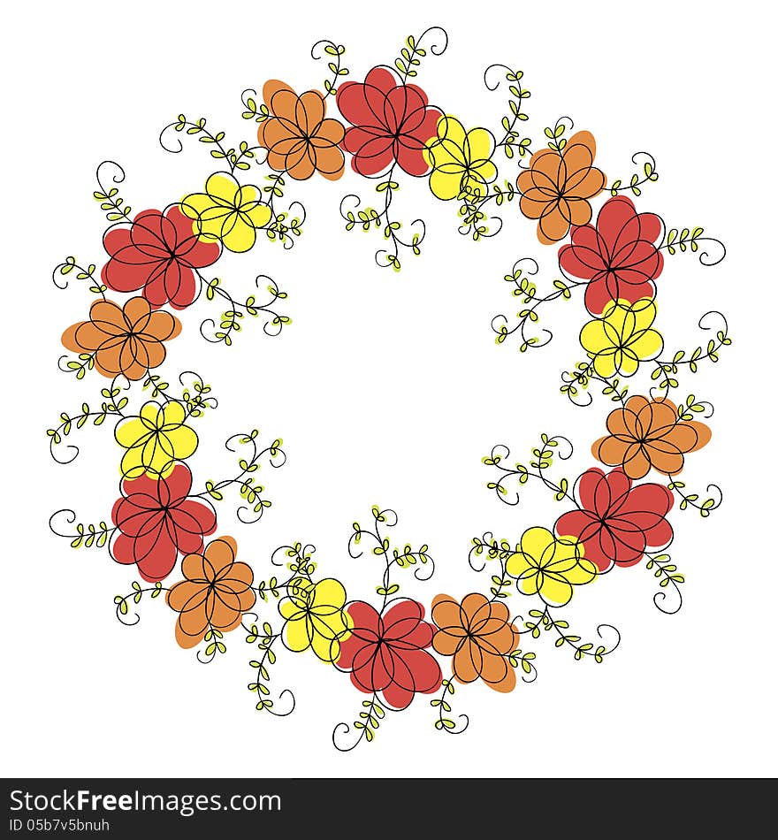 Vector summer background with flowers. Vector summer background with flowers