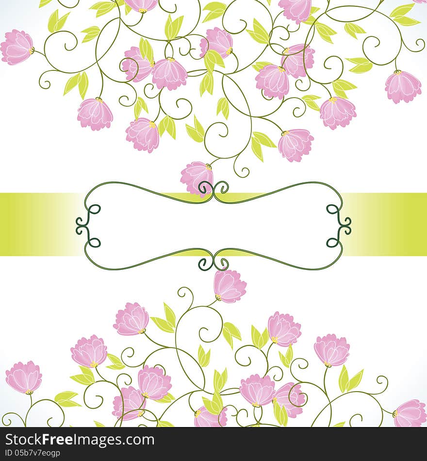 Vector summer background with flowers. Vector summer background with flowers