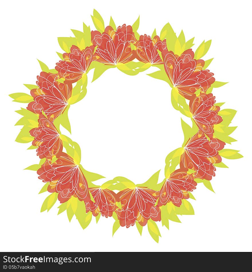 Vector summer background with flowers. Vector summer background with flowers