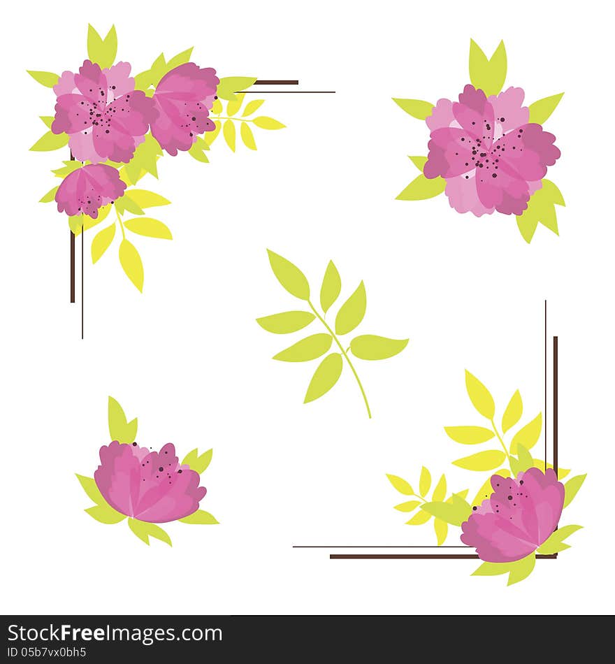 Vector summer background with flowers. Vector summer background with flowers