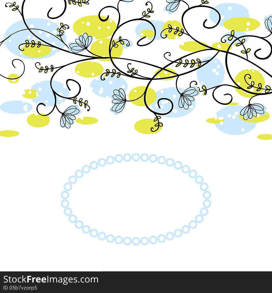 Vector summer background with flowers. Vector summer background with flowers