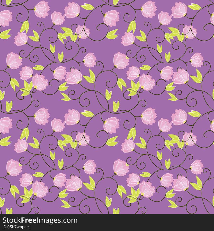 Vector seamless background with flowers. Vector seamless background with flowers