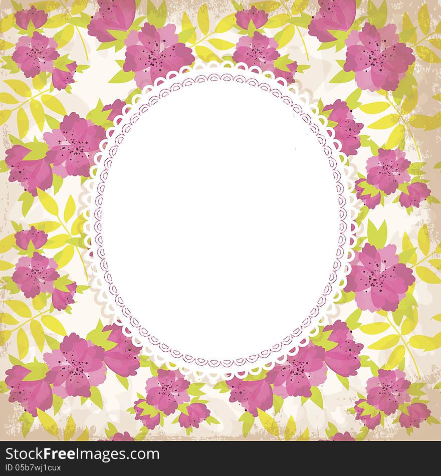 Vector summer background with flowers. Vector summer background with flowers