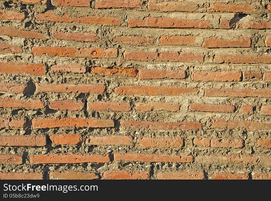 Ancient architecture and civil engineering - wall structure of a roman aqueduct near Skopje