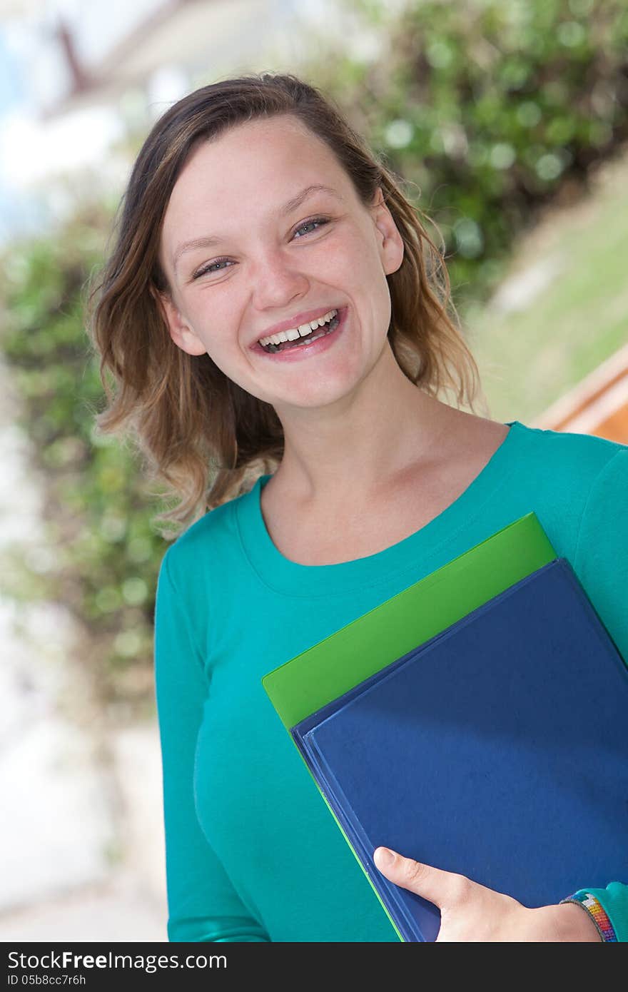 Portrait of a young student outdoors. Portrait of a young student outdoors