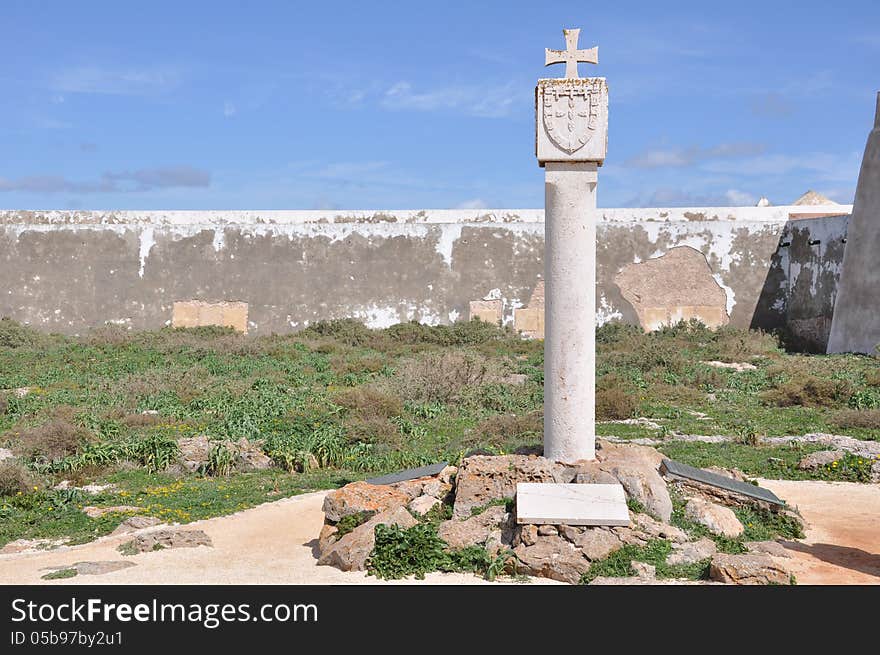 Image shows the monument of Fortaleza de Sagres located in Portugal, Europe. Image shows the monument of Fortaleza de Sagres located in Portugal, Europe.