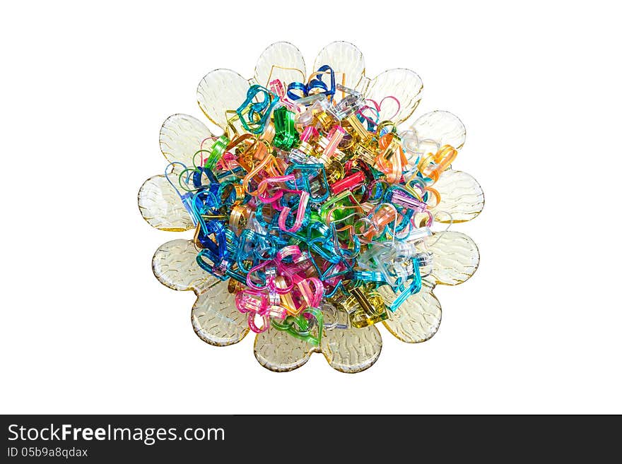 Colorful wire ribbon heart