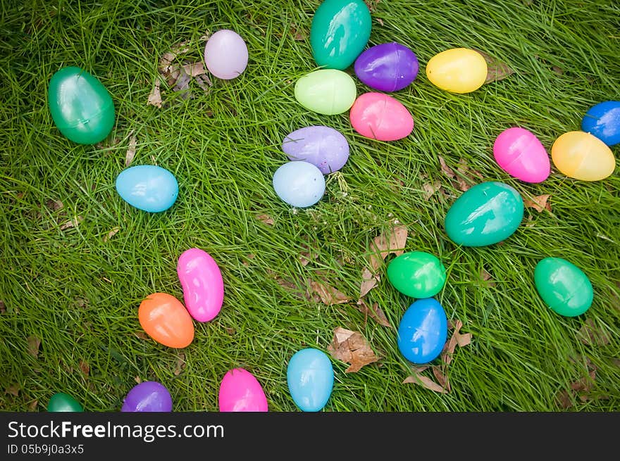 Easter Eggs In Grass