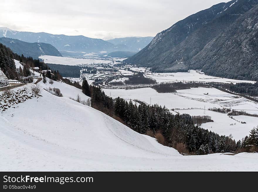 Winter Alps landscape, South tyrol