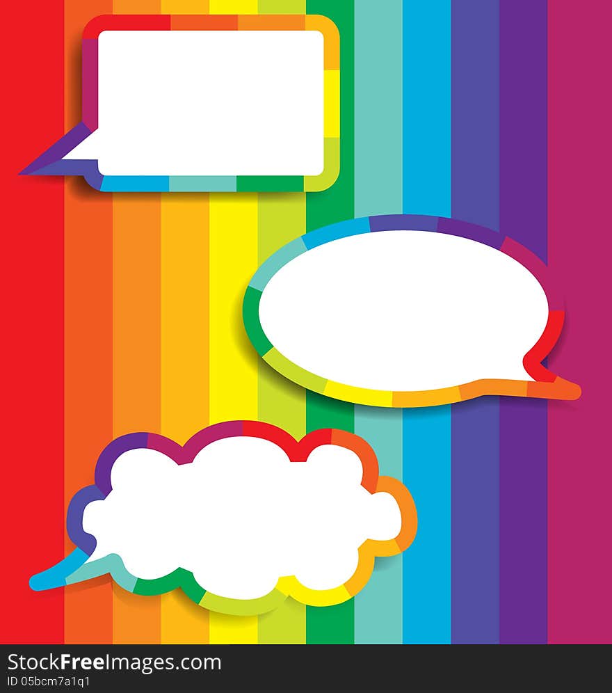 Colorful Background With Speech Bubble.