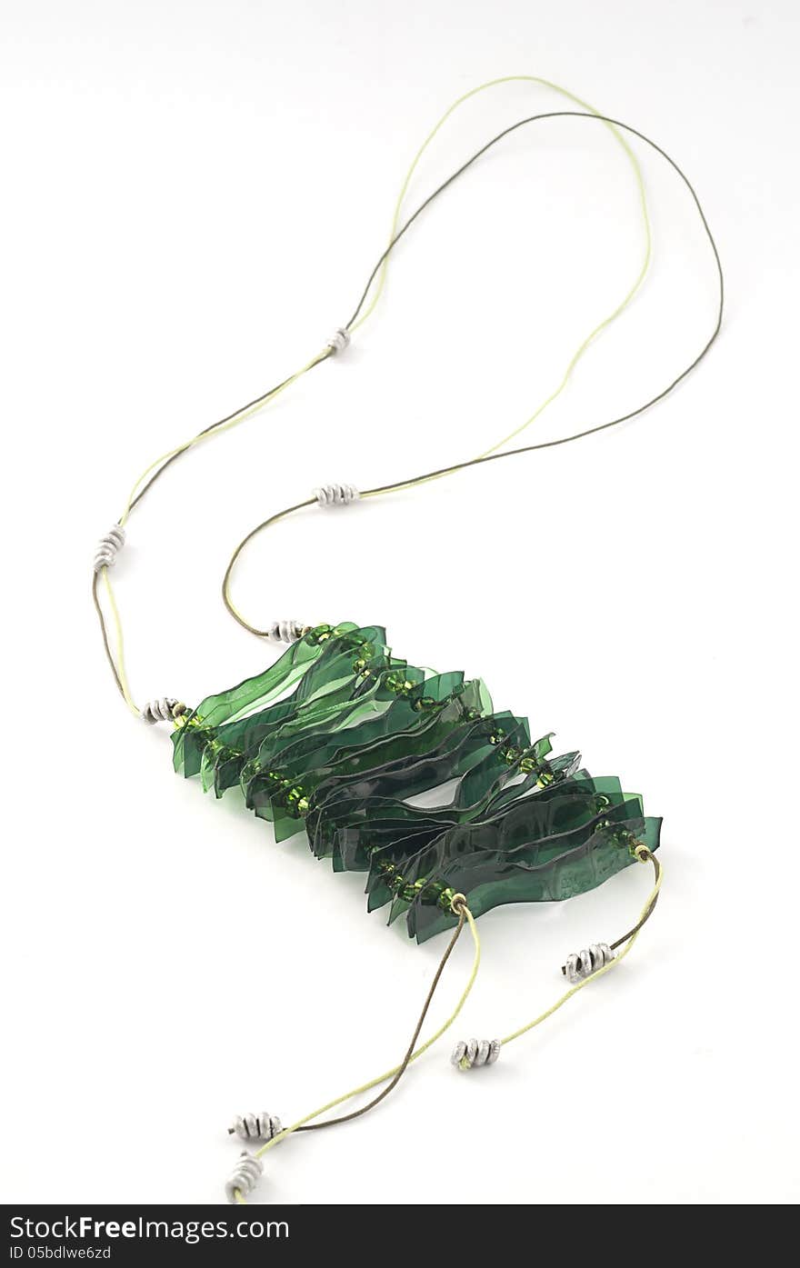 Ecojewelry necklace from recycled plastic bottles