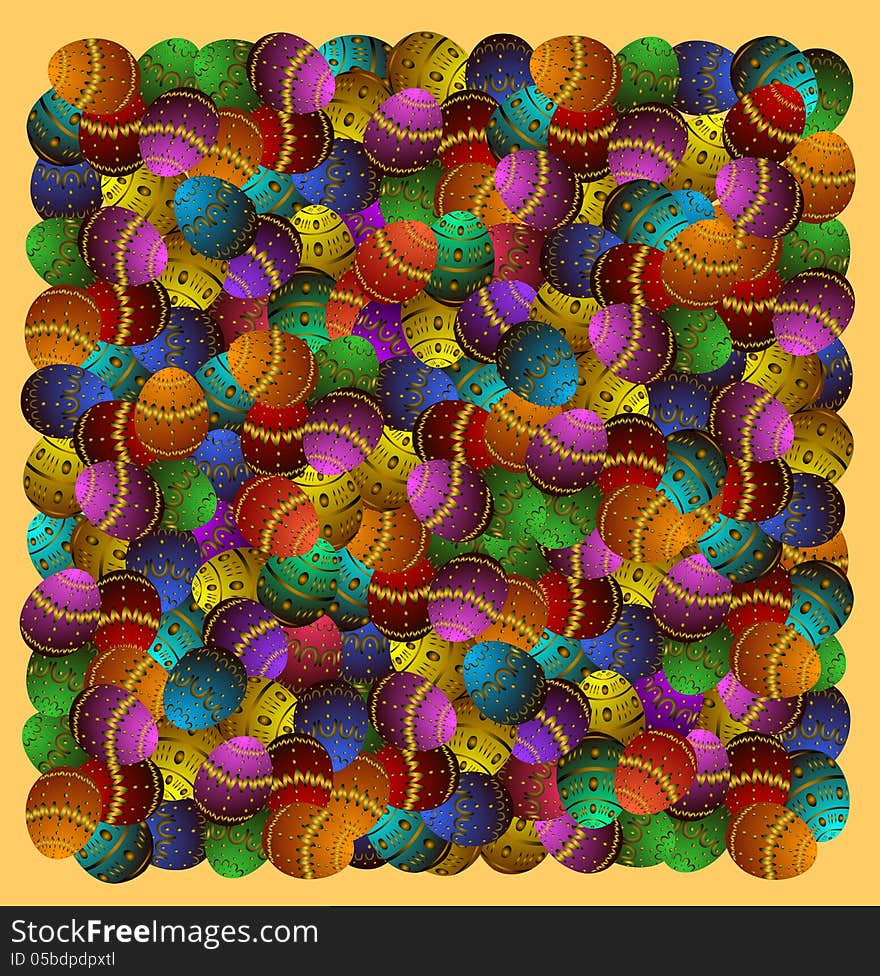 Background made from Easter Eggs. Illustration.