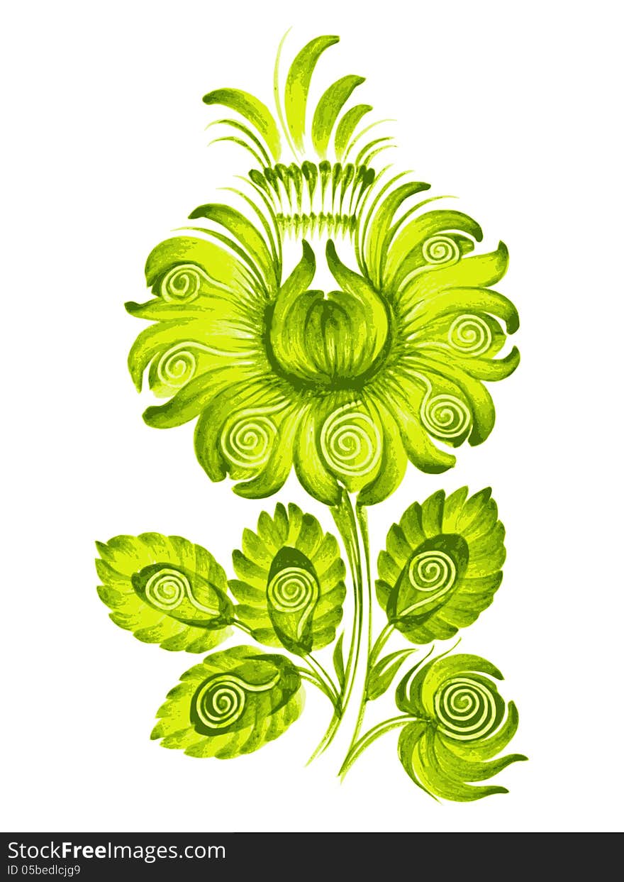 Flower Green Ukraine Ethnic Style