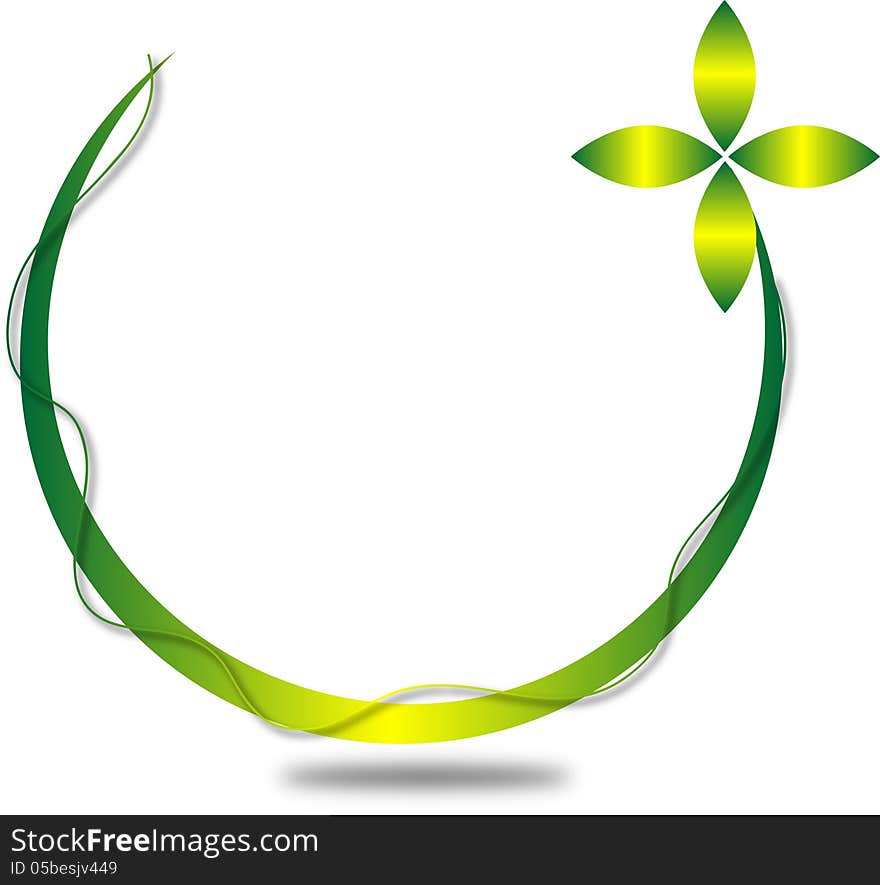 Symbol of flower on white background. Symbol of flower on white background