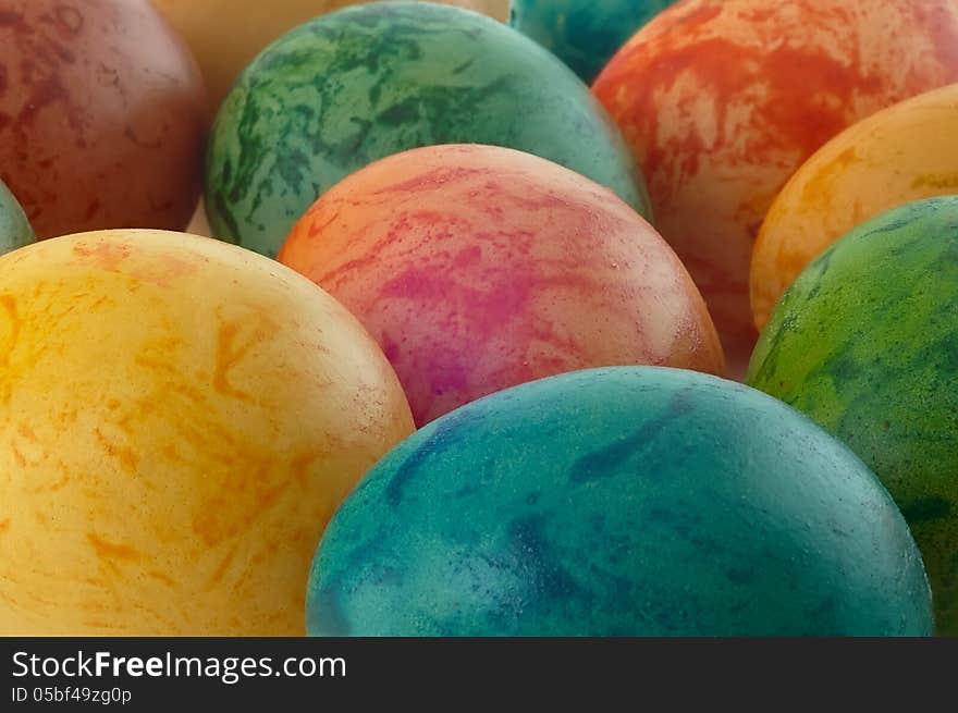 Detail group Easter colored eggs. Detail group Easter colored eggs