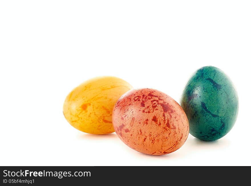 Easter eggs on a white background