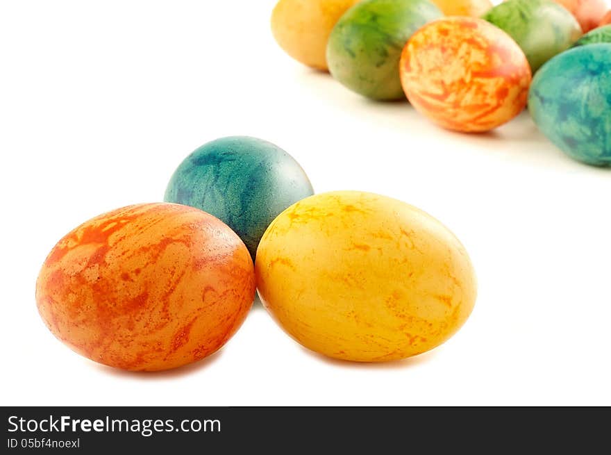 Easter eggs on a white background