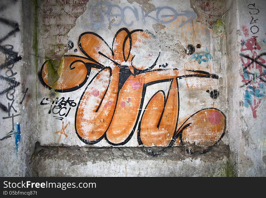 Orange graffiti