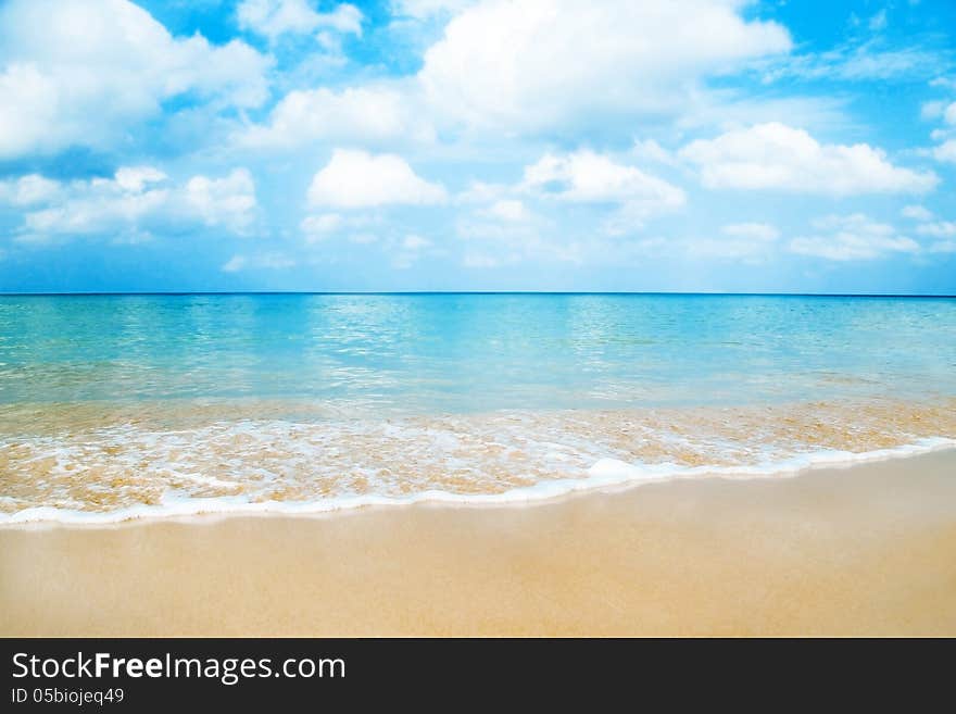 Beautiful beach with the blue sea