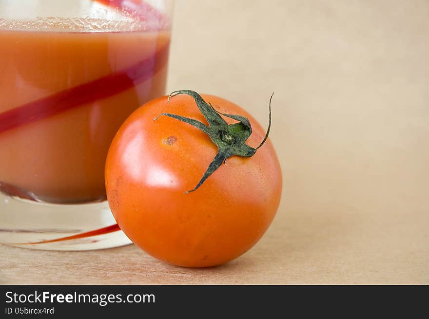 Close up tomato with juice