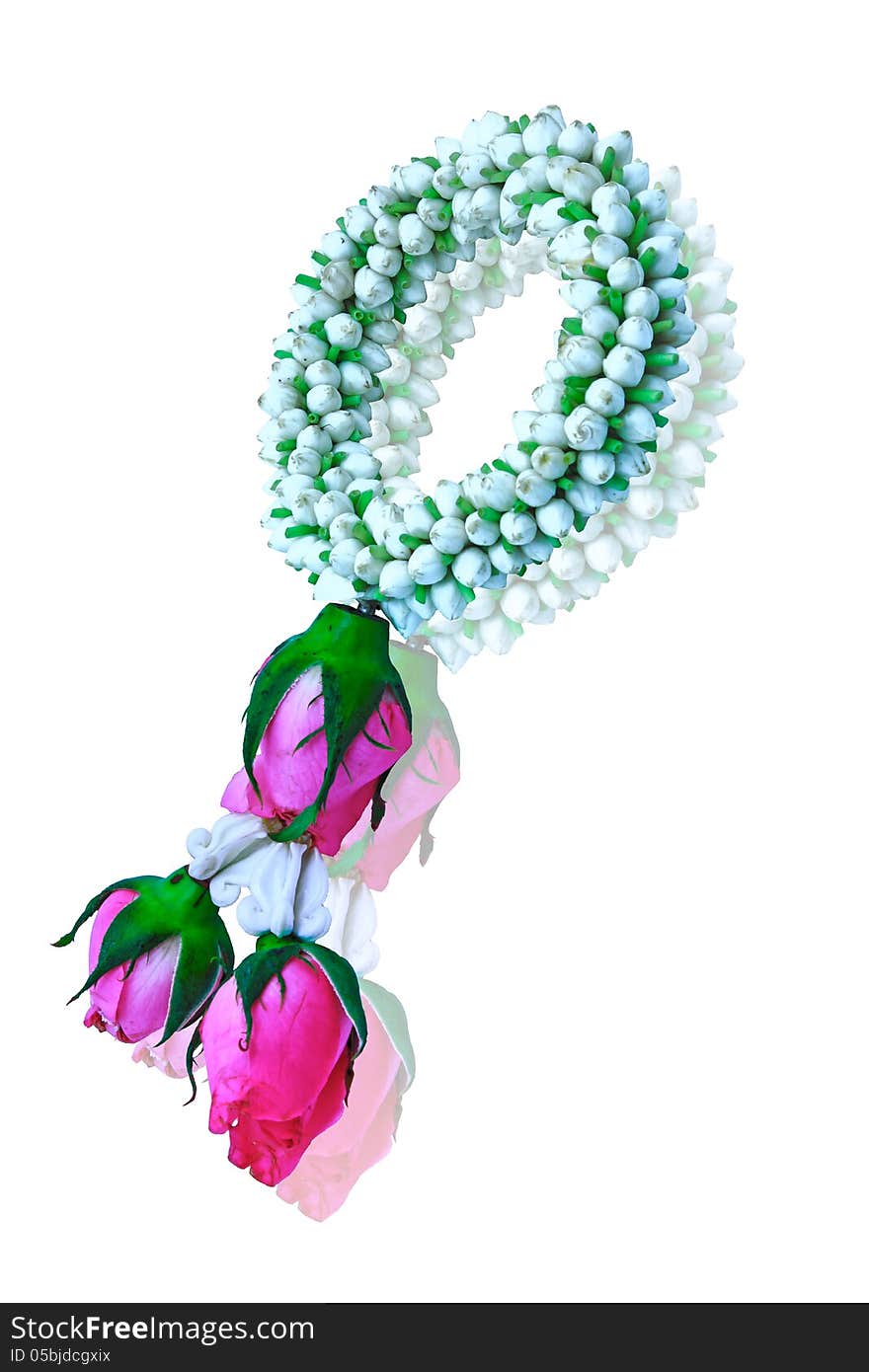 Thai garland on white background.