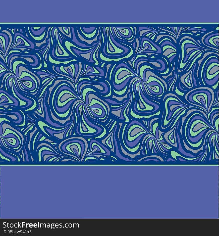 Blue background with wide ornamental stripe