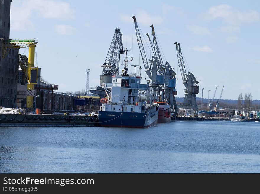 Transshipment port in the city of Gdask. Transshipment port in the city of Gdask