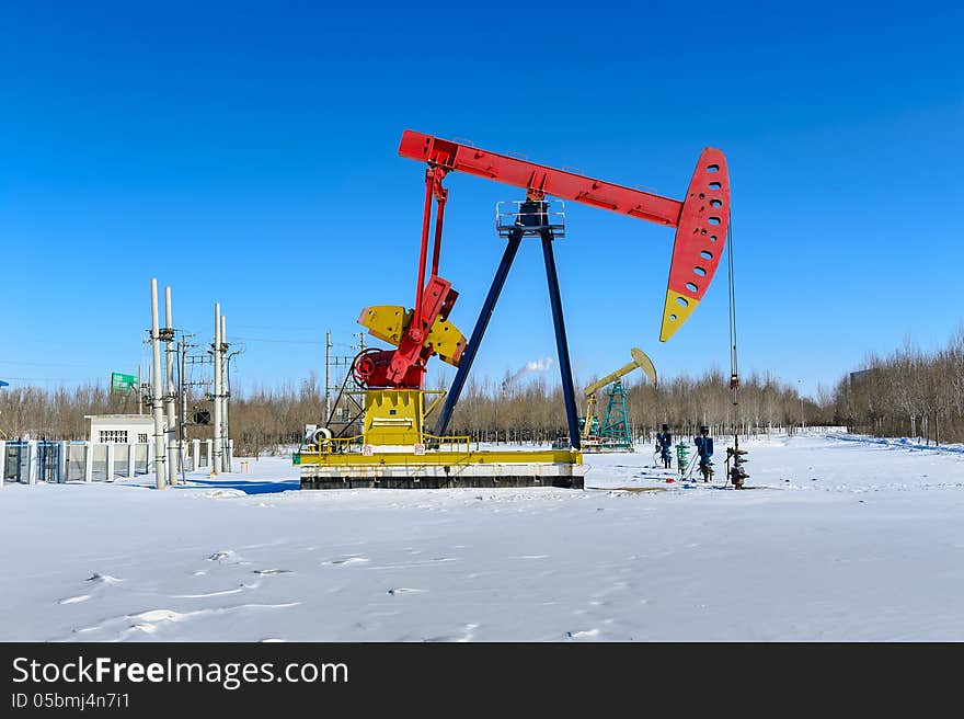 China's heilongjiang Province, Daqing City,The oil pumping machine.