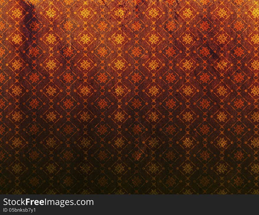 Abstract yellow grunge textured background with floral pattern. Abstract yellow grunge textured background with floral pattern.