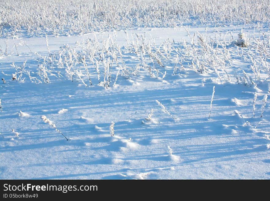 Beautiful winter abstract background from white snow