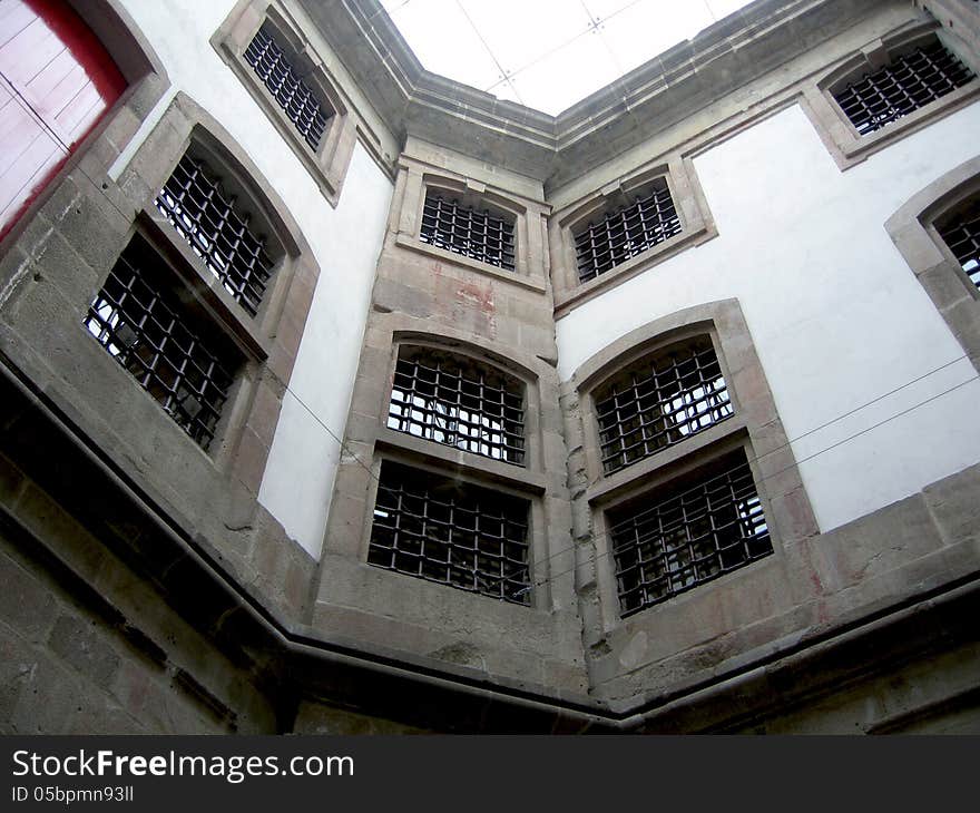 Detail of an old ex prison in Portugal