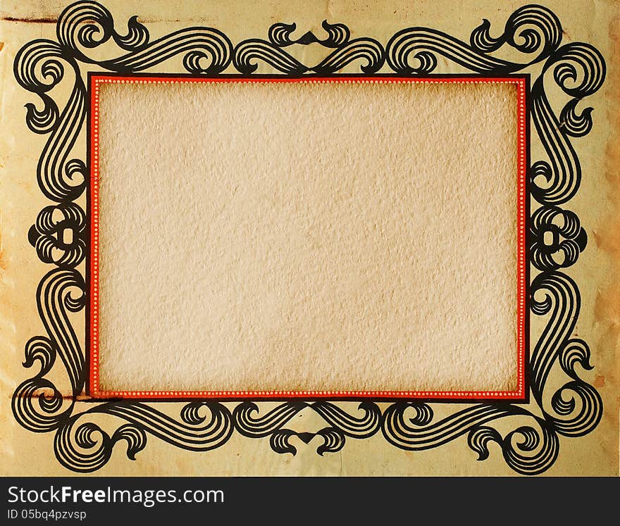 Grunge paper texture, vintage frame background