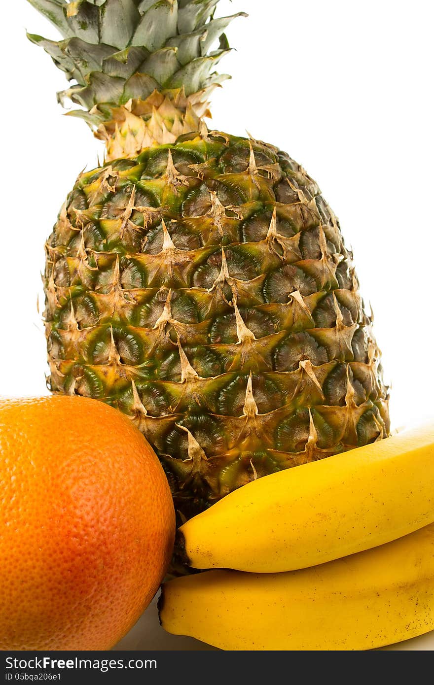 Fresh Tropical Fruits: Pineapple, Grapefruits, Banana