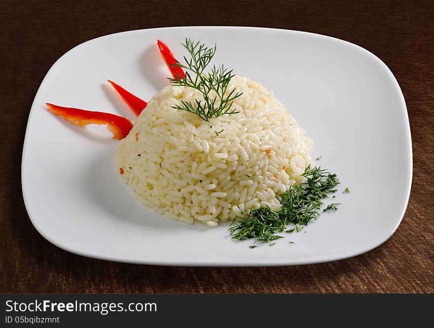 Plani rice on a plate -