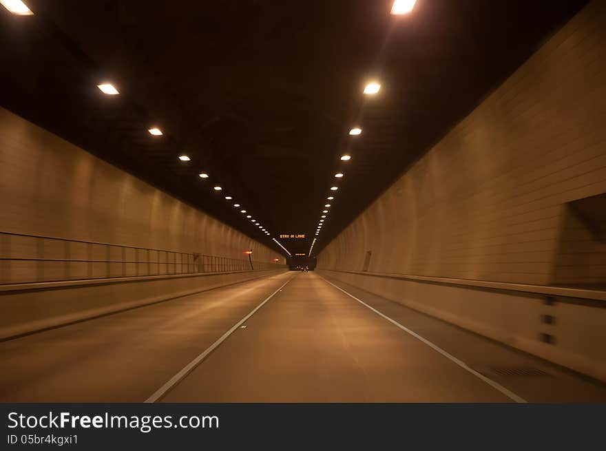 Driving through tunnel