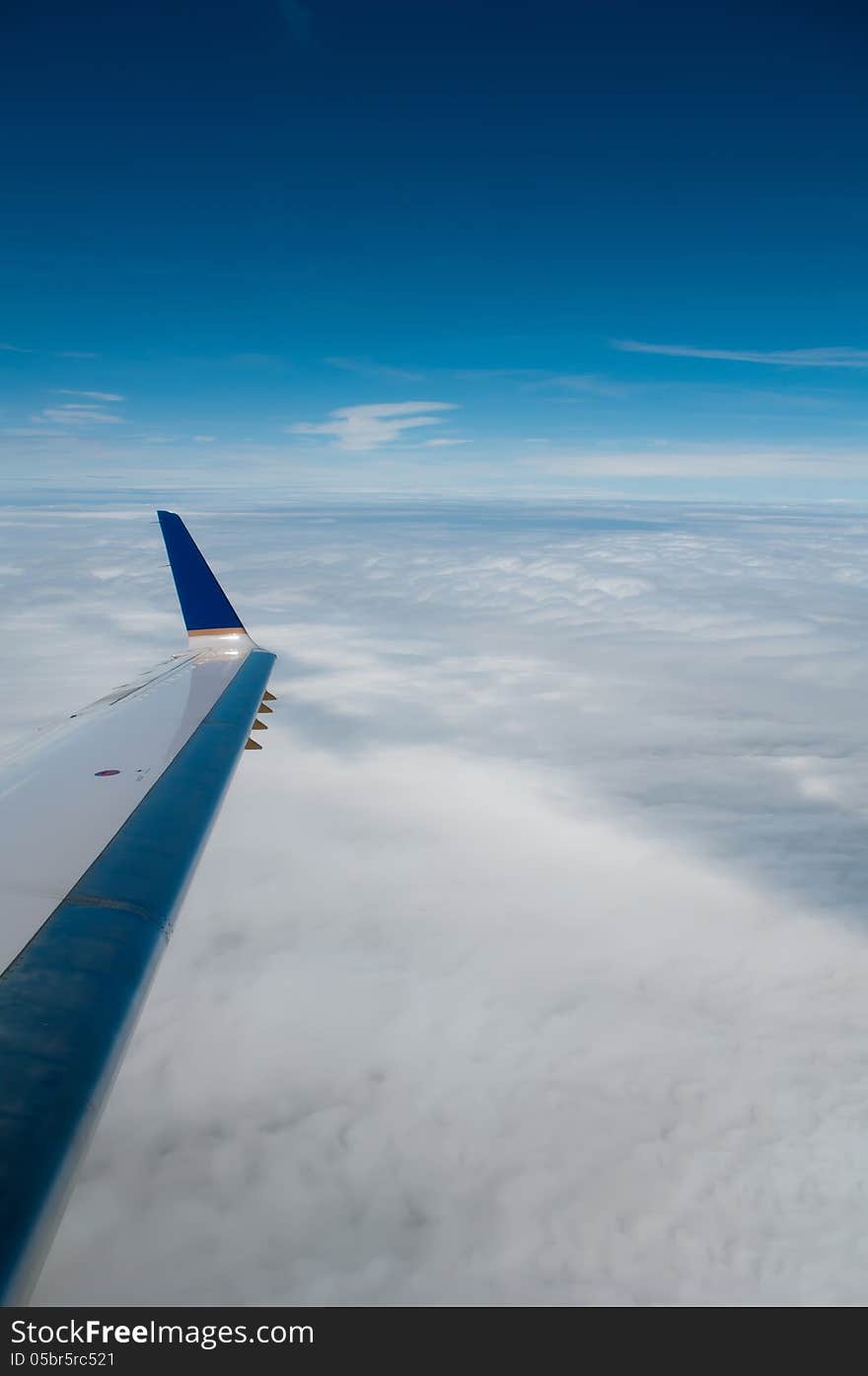 Aerial view of earth in usa from airplae window