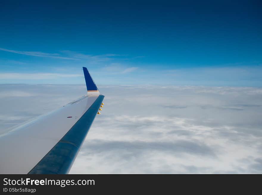 Aerial view of earth in usa from airplae window