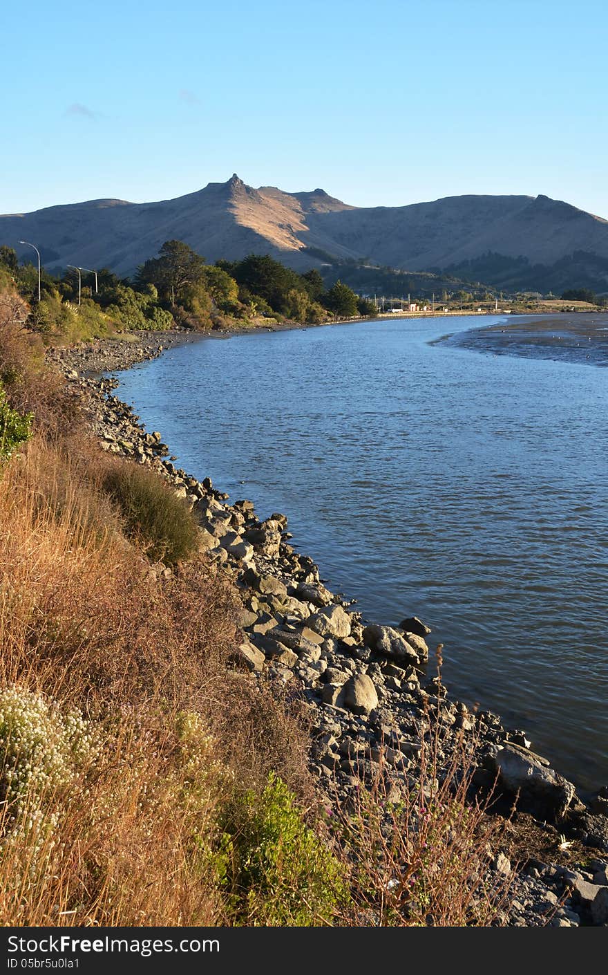 Heathcote River at Sunset, Christchurch, New Zealand