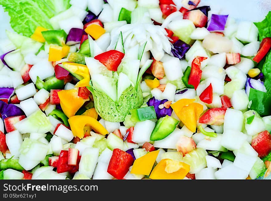 Mixed green vegetables salad indian prepared for indian wedding. Mixed green vegetables salad indian prepared for indian wedding