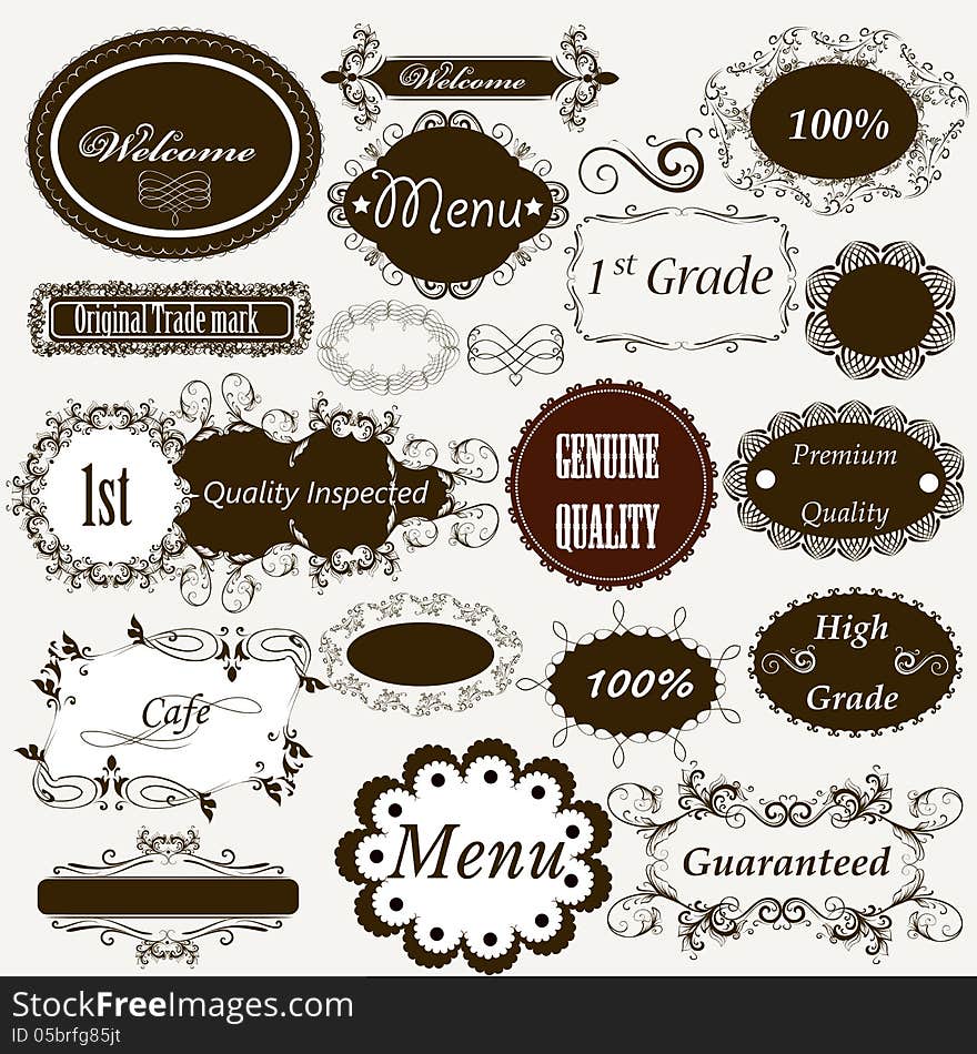 Calligraphic Retro Elements And Page Decorations